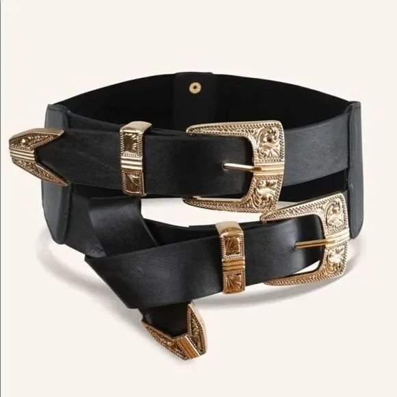 Double buckle statement belt - Picture 2 of 4